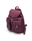 Small leather backpack, purple, side