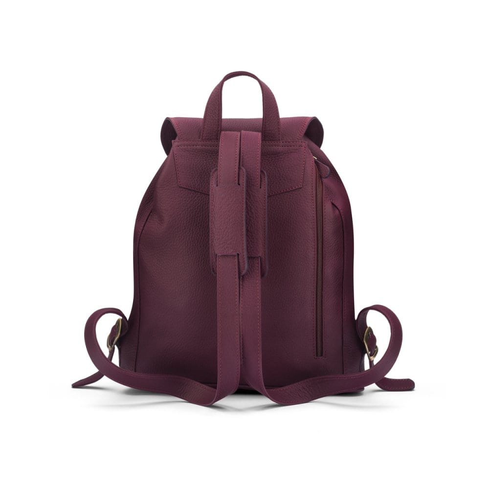 Small leather backpack, purple, back