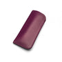 Small leather glasses case, purple, front