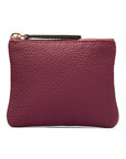 Small leather makeup bag, purple, front