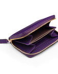 Small zip around purse, purple, open