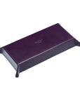 Rectangular leather valet tray, purple with cobalt, base