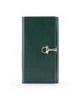 Racing Green Ladies Tall Leather Purse With Brass Clasp 8 CC