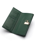 Racing Green Ladies Tall Leather Purse With Brass Clasp 8 CC