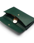 Racing Green Ladies Tall Leather Purse With Brass Clasp 8 CC