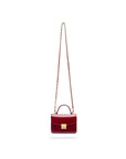 Small leather top handle bag, red patent