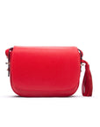 Leather saddle bag, red, front