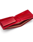 Leather wallet with coin purse, red, inside