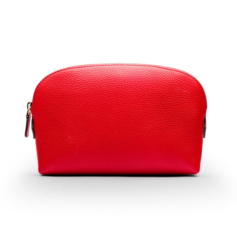 Leather cosmetic bag, red, front