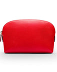 Leather cosmetic bag, red, front