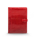 Leather conference folder, red croc, front