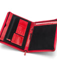 A4 leather notepad folder, red croc, inside