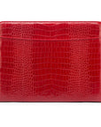 A4 leather notepad folder, red croc, front