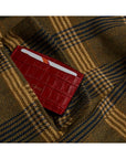 RFID Flat Leather Card Holder, red croc