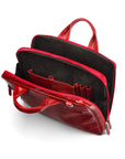 Leather 13" laptop briefcase, red croc, inside