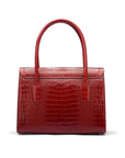 Large leather Morgan bag, red croc, back view