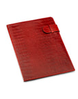 A4 leather document folder, red croc, front view