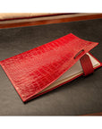 A4 leather document folder, red croc, lifestyle