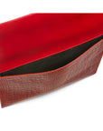 Leather envelope folder, red croc, inside