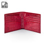 RFID leather wallet for men, red croc, open view