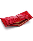 RFID leather wallet for men, red croc, inside view