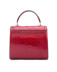 Leather signature Morgan bag, red croc, back view