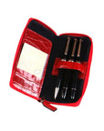 Red Croc Leather Zip Around Triple Pen Case