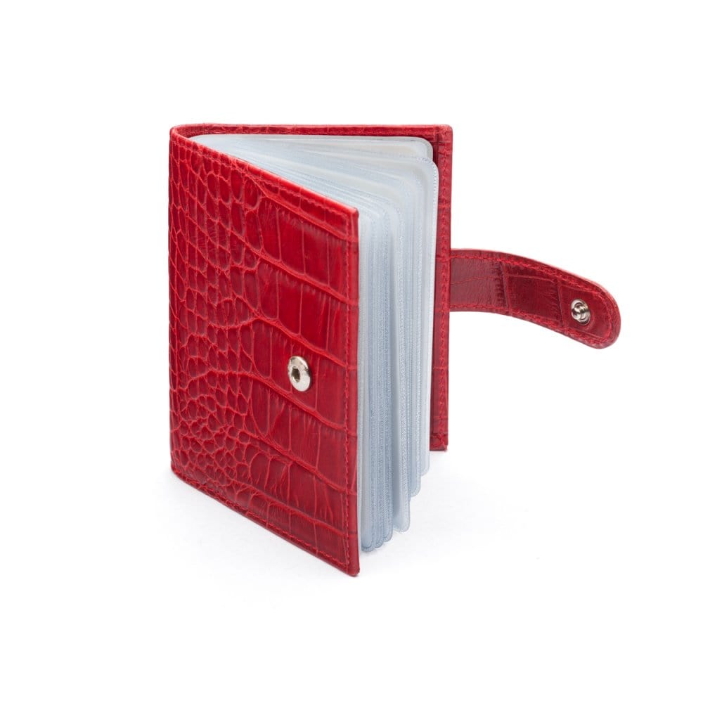 Red Croc Multiple Leather Card Wallet