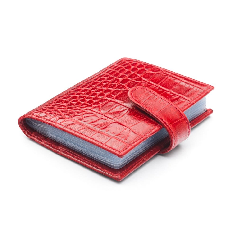 Red Croc Multiple Leather Card Wallet