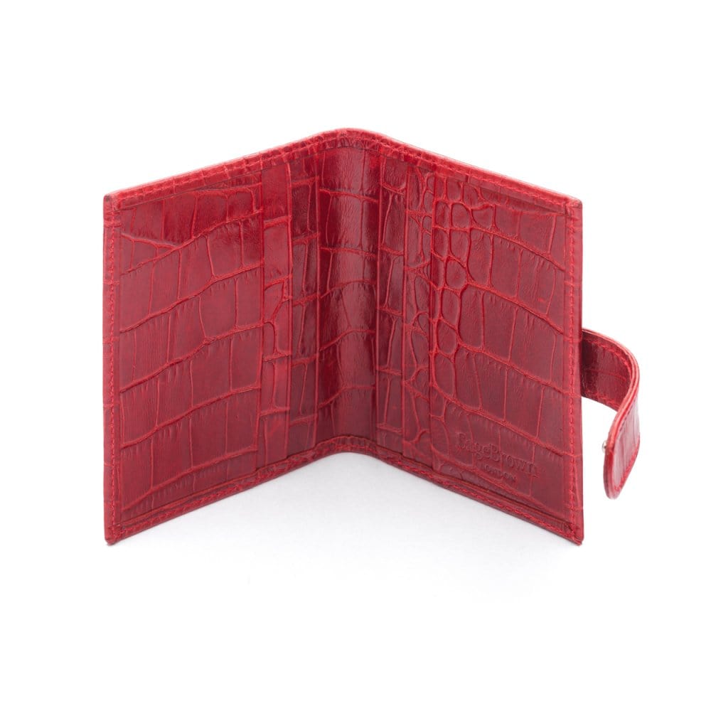 Red Croc Multiple Leather Card Wallet