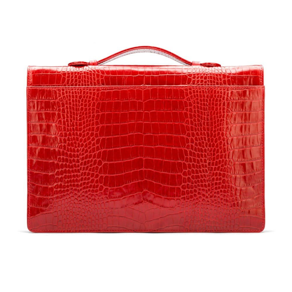 Small leather briefcase, red croc, back
