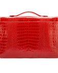 Small leather briefcase, red croc, back