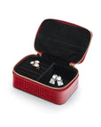 Zip around jewellery case, red croc, inside