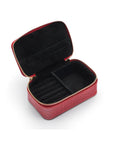 Zip around jewellery case, red croc, open