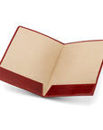 Simple leather document folder, red croc, inside