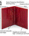 RFID leather credit card holder, red croc, features