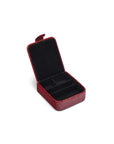 Leather accessory box, red croc, inside