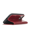 Red Croc With Black Leather iPhone 12 Mini Wallet Case 