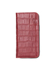 Red Croc With Black Leather iPhone 12 Mini Wallet Case 