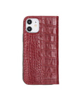 Red Croc With Black Leather iPhone 12 Or 12 Pro Wallet Case