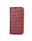 Red Croc With Black Leather iPhone 12 Or 12 Pro Wallet Case