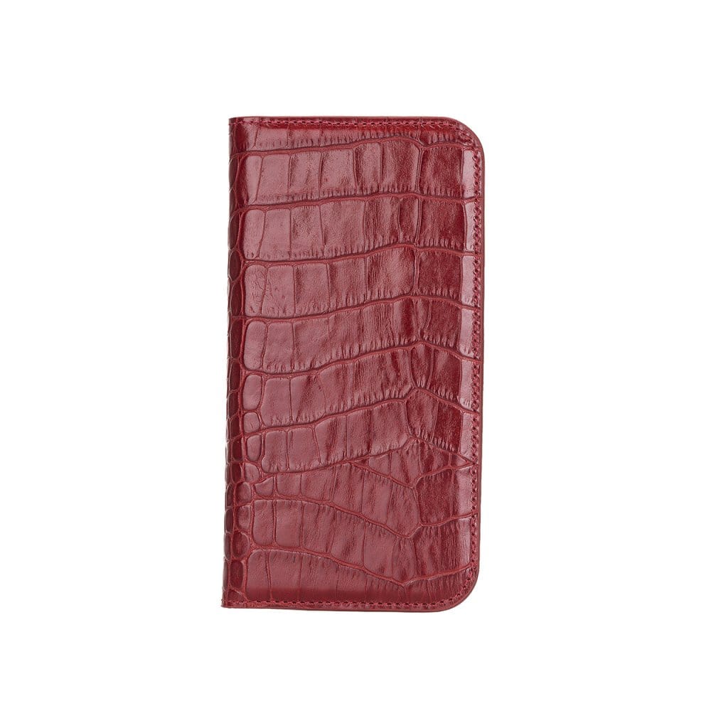 Red Croc With Black Leather iPhone 12 Pro Max Wallet Case