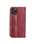 Red Croc With Black Leather iPhone 12 Pro Max Wallet Case