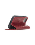 Red Croc With Black Leather iPhone 12 Pro Max Wallet Case