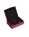 Luxury leather jewellery box, red croc, inside