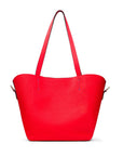 Leather tote bag, red, front view