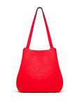 Leather tote bag, red, front view 2