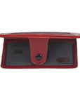 Red Flat Compact Credit Card Wallet With 2 ID Windows, 6CC