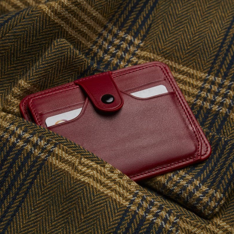 Red Flat Compact Credit Card Wallet With 2 ID Windows, 6CC, lifestyle