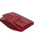 Red Flat Credit Card Holder With 2 ID Windows, 4CC